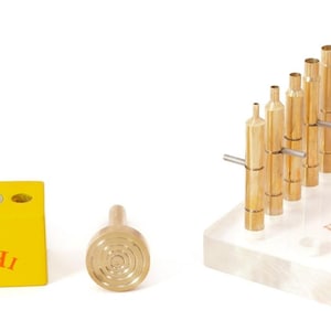 Gemstone Faceting Kit – 10 Round Brass Dopsticks with Safety Pins, 1 Target DOP & 45/90 Degree Angle DOP | Lapidary Tools