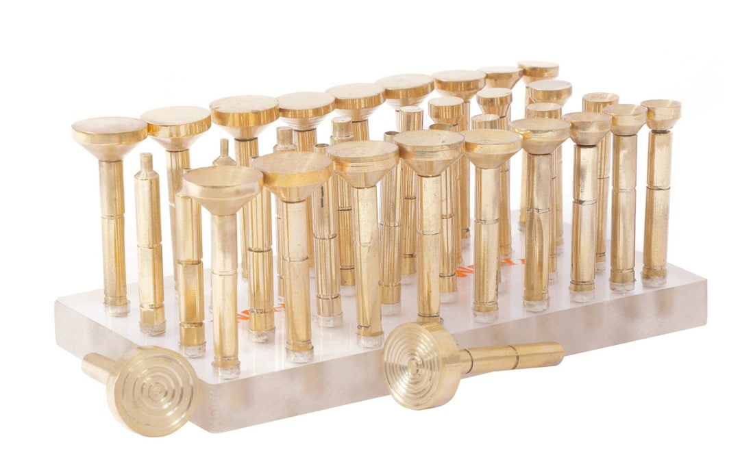 Brass Dopstick Set – 34 Dopsticks (17 Flat + 17 Cone) With 2 Target ...