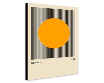 Bauhaus Orange Circle Print – Abstract Wall Art (Canvas or Photo)