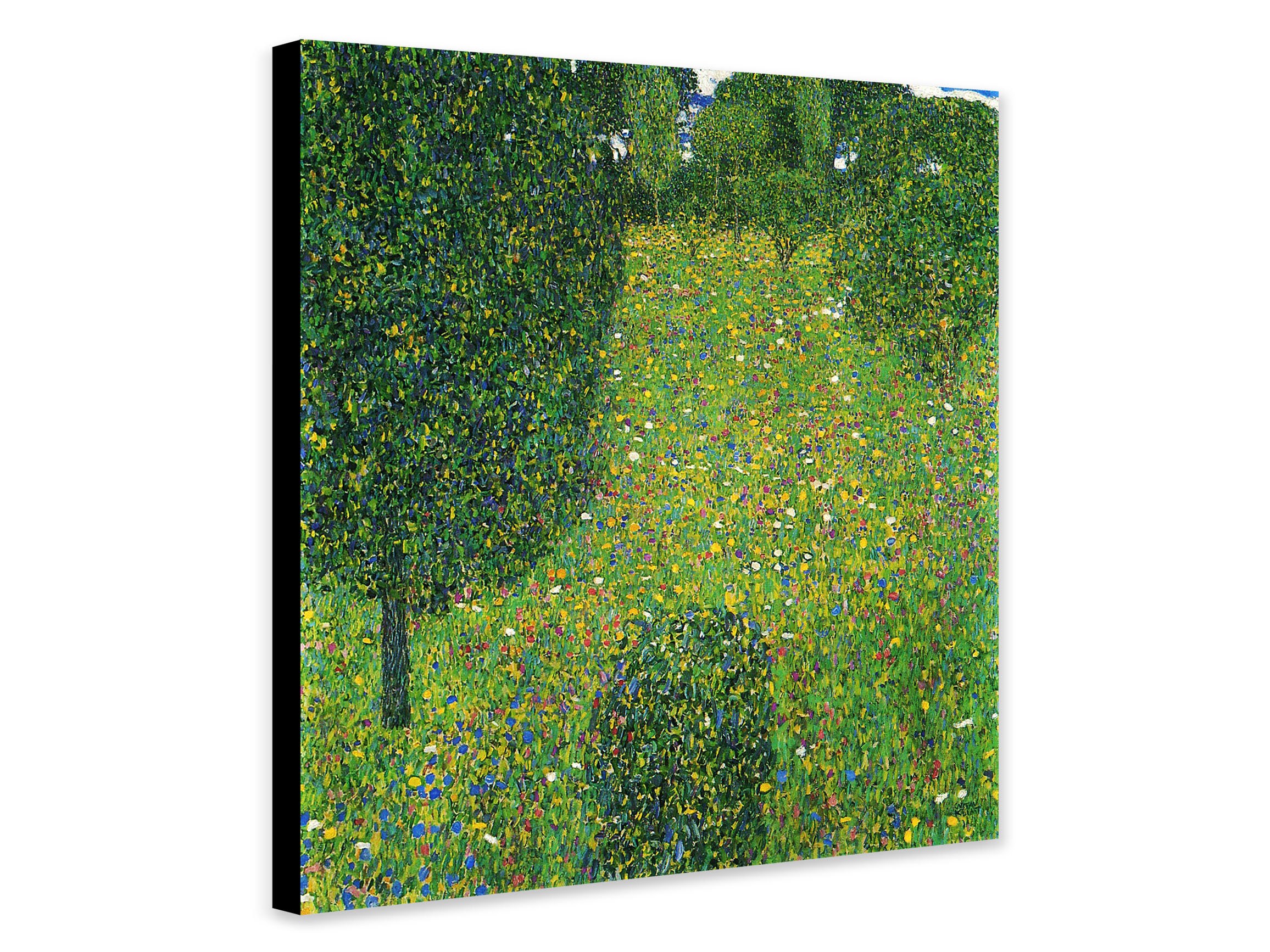 グスタフ・クリムト 風景画 庭の草原の花々 額入りキャンバスアート