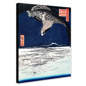 Japanese Hawk - Vintage Art by Utagawa Hiroshige (1857) - Wrapped Framed Canvas - Rolled Canvas - Photo/Poster Print
