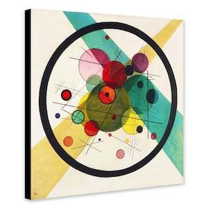 Circles in a Circle by Wassily Kandinsky (1923) Abstract Wall Art - Wrapped Framed Canvas - Rolled Canvas - Photo/Poster Print
