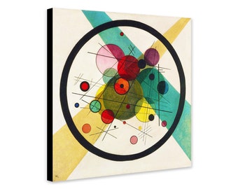 Circles in a Circle by Wassily Kandinsky (1923) Abstract Wall Art - Wrapped Framed Canvas - Rolled Canvas - Photo/Poster Print