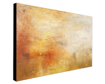 Sun Setting Over A Lake by J.M.W. Turner - Wrapped Framed Canvas - Rolled Canvas - Photo/Poster Print