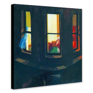 Night Windows Wandkunst von Edward Hopper - Gewickelte gerahmte Leinwand - Gerollte Leinwand - Foto/Posterdruck