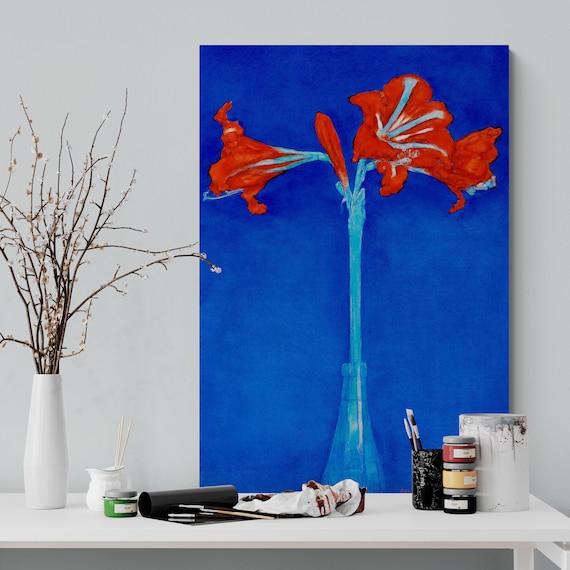 モンドリアン作「アマリリスの花」抽象画アートプリント - 額入り