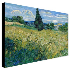 Green Wheat Field with Cypress by Vincent van Gogh Wall Art - Wrapped Framed Canvas - Rolled Canvas - Photo/Poster Print