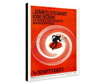 Vertigo Movie Cover - Alfred Hitchcock (1958) - Movie Art - Wrapped Framed Canvas - Rolled Canvas - Photo/Poster Print