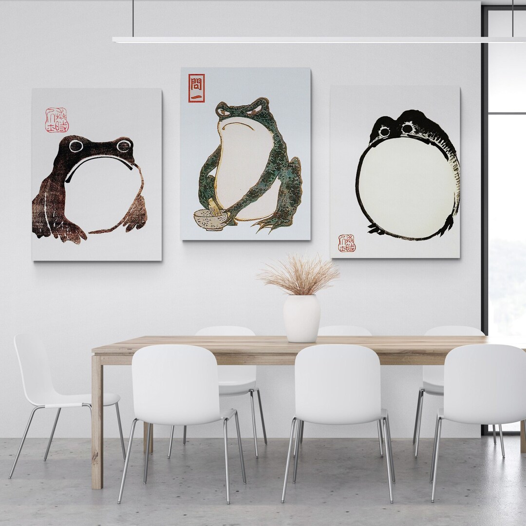 Japanese Art - Set of 3 Prints - Vintage Frog - Matsumoto Hoji - Animal ...
