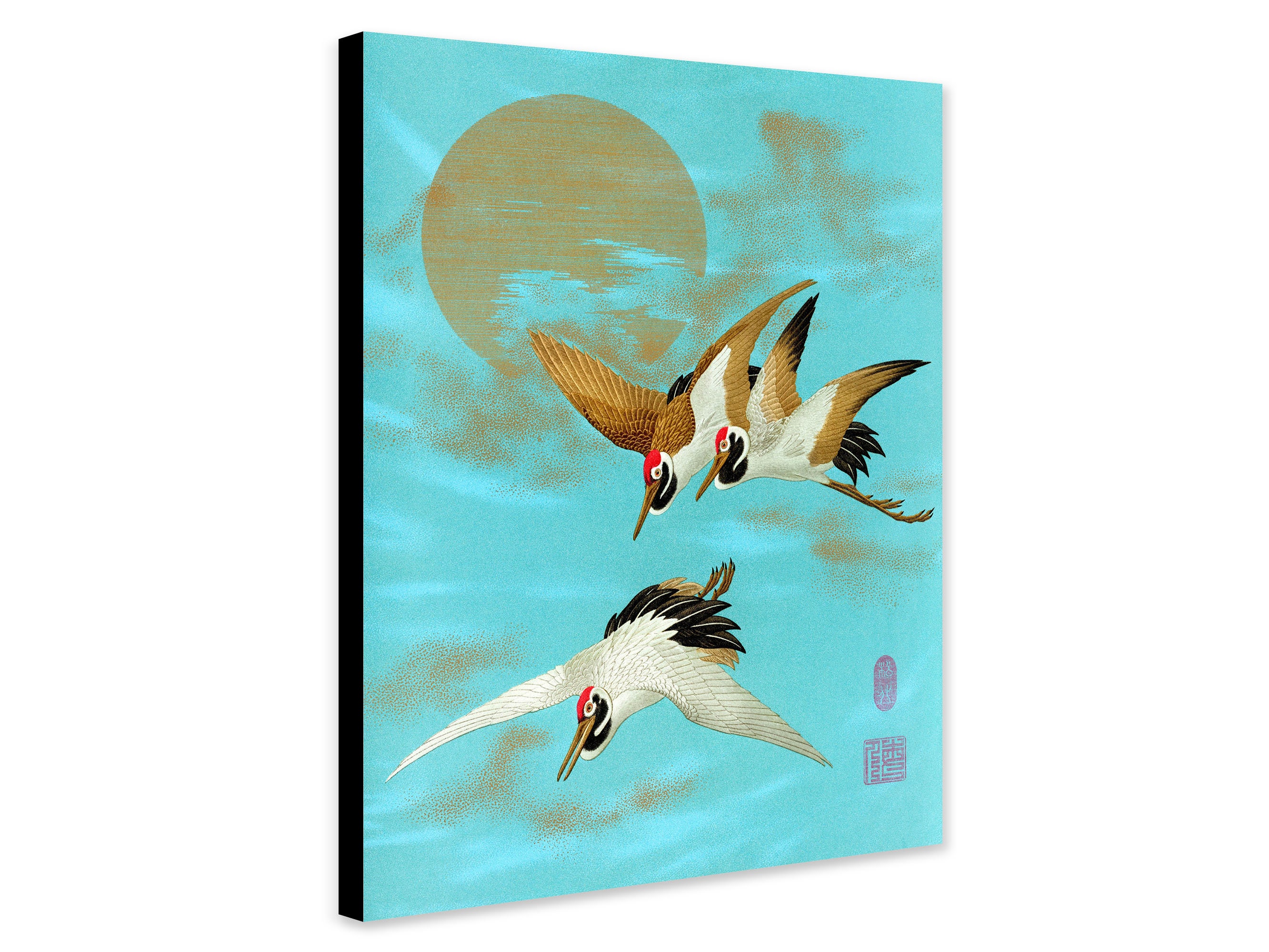 Sarus Crane In Rice Field - Vintage Japanese Wall Art by G.A. Audsley - Wrapped Framed Canvas - Rolled Canvas - Photo/Poster Print