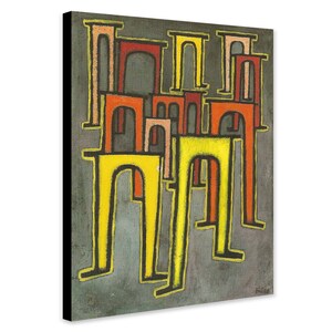 Paul Klee 'Revolution Of The Viaduct' Abstract Art Print - Framed Canvas or Poster