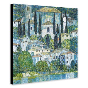Kirche in Cassone by Gustav Klimt (1913) Abstract Wall Art - Wrapped Framed Canvas - Rolled Canvas - Photo/Poster Print