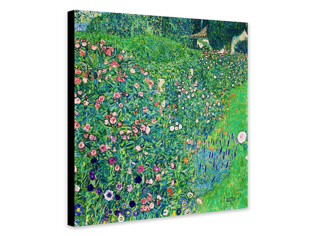 グスタフ・クリムトのイタリア風景画 - 抽象的な花のアート