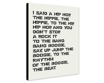 Rappers Delight Lyrics White - Wrapped Frame Canvas - Rolled Canvas - Photo/Poster Print