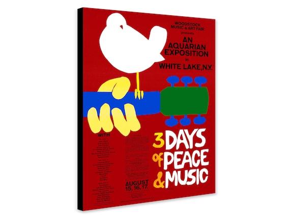 Woodstock Music Festival - Vintage Wall Art - Rolled Canvas