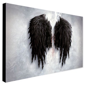 Alas de ángel (negras) de Banksy, arte callejero - Lienzo enmarcado y enrollado - Impresión fotográfica/póster