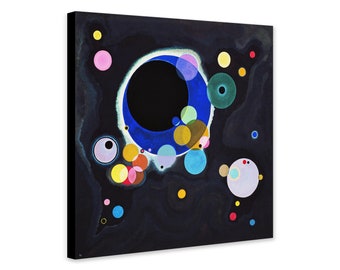 Several Circles Abstract Bauhaus Art by Vassily Kandinsky - Wrapped Framed Canvas - Rolled Canvas - Photo/Poster Print