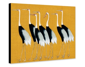 Japanese Red Crown Cranes Wall Art by Ogata Korin (1658-1716) - Wrapped Frame Canvas - Rolled Canvas - Photo/Poster Print