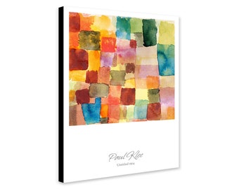 Paul Klee Abstract Art Print – Colorful Squares, Fine Art Canvas