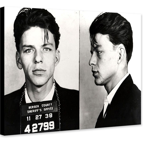 Frank Sinatra Police Mugshot - Wrapped Frame Canvas - Rolled Canvas - Photo/Poster Print