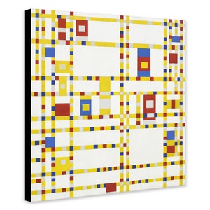 Broadway Boogie Woogie van Piet Mondriaan (1942) - abstracte muurkunst - ingelijste canvas gewikkeld - opgerold canvas - foto/poster afdrukken