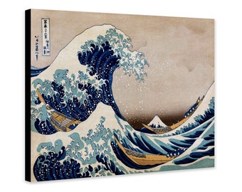 The Great Wave off Kanagawa (1820–1831) - Wrapped Frame Canvas - Rolled Canvas - Photo/Poster Print
