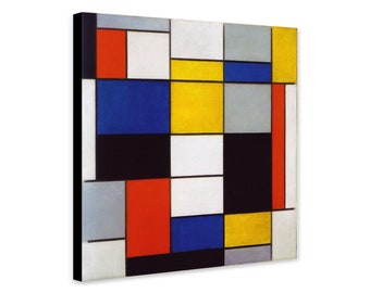 Composition A by Piet Mondrian (1923) Abstract Wall Art - Wrapped Framed Canvas - Rolled Canvas - Photo/Poster Print