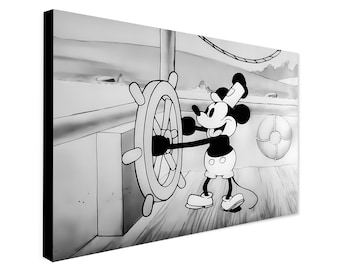 Mickey Mouse - Steamboat Willie - Vintage Movie Wall Art - Wrapped Framed Canvas - Rolled Canvas - Photo/Poster Print