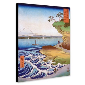 Seashore at Hoda, Province of Awa - Japanese Art by Utagawa Hiroshige - Wrapped Framed Canvas - Rolled Canvas - Photo/Poster Print