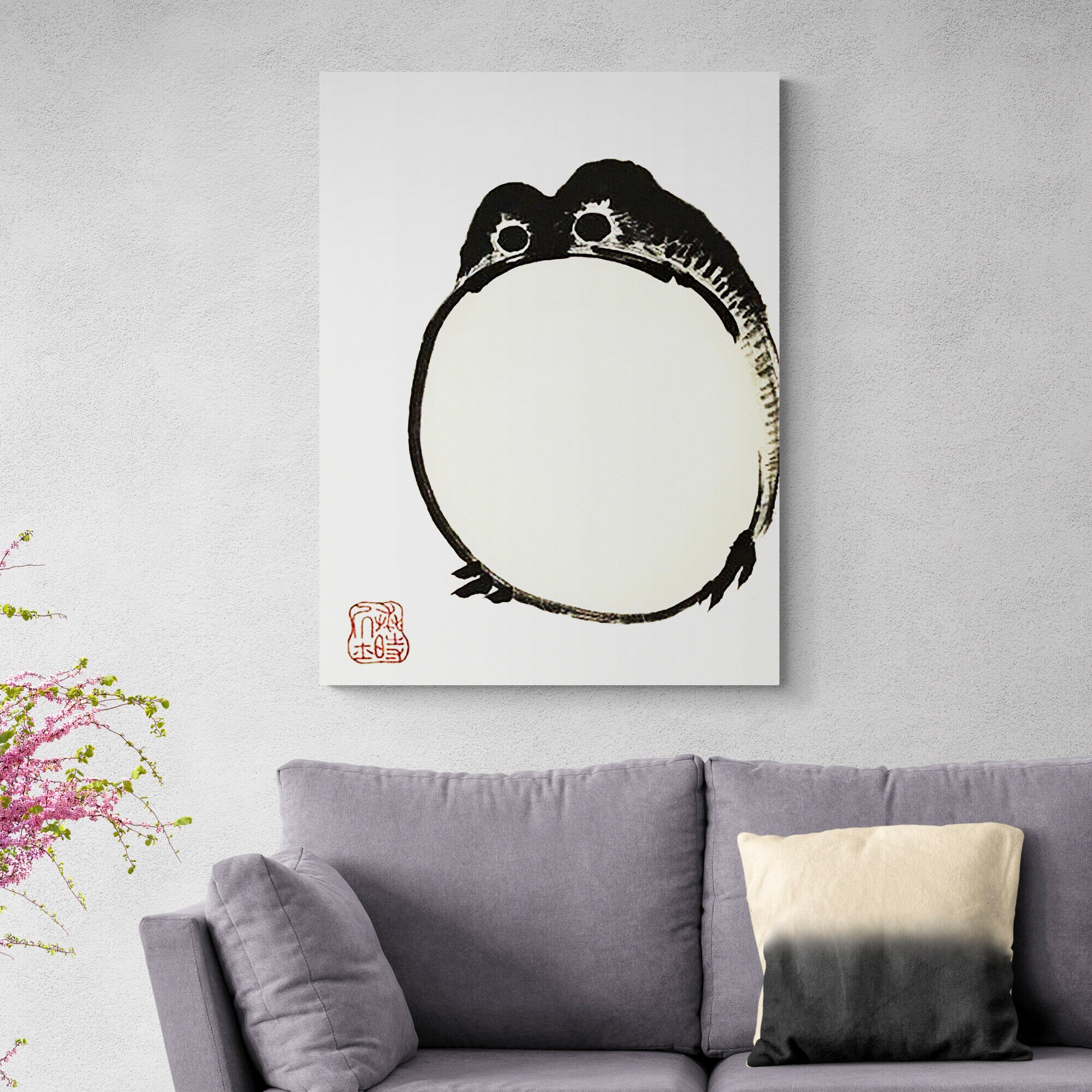 Vintage Fat Frog - Japanese Art by Matsumoto Hoji - Wrapped Framed