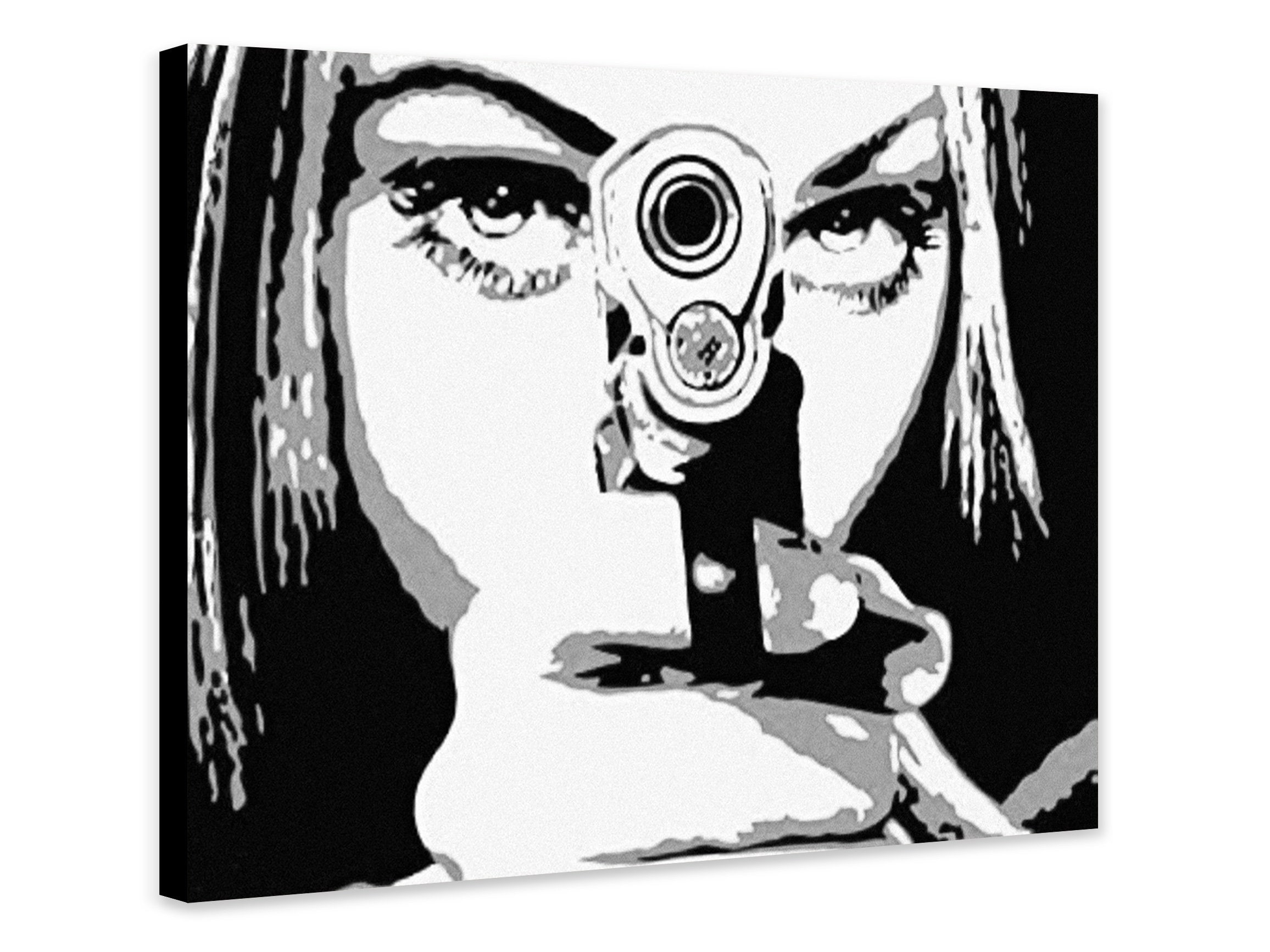 プリント 8x10銃を持つ女性のアートワーク Woman With Gun Canvas Print – Wrapped Framed or Rolled Print - Etsy