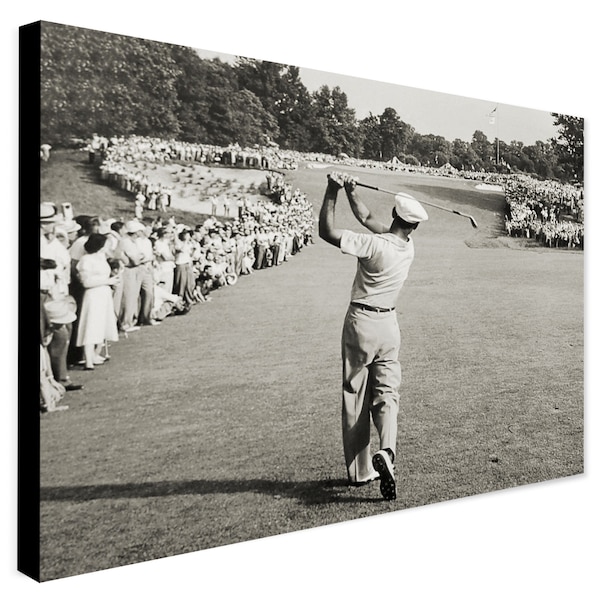 Ben Hogan Famous Golf Shot - Wrapped Framed Canvas - Rolled Canvas - Photo/Poster Print