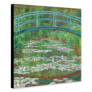 De Japanse voetbrug van Claude Monet (1899) Abstracte muurkunst - ingelijste canvas gewikkeld - opgerold canvas - foto-/posterafdruk