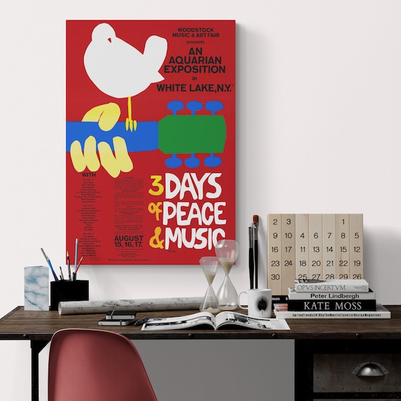 Woodstock Music Festival - Vintage Wall Art - Rolled Canvas