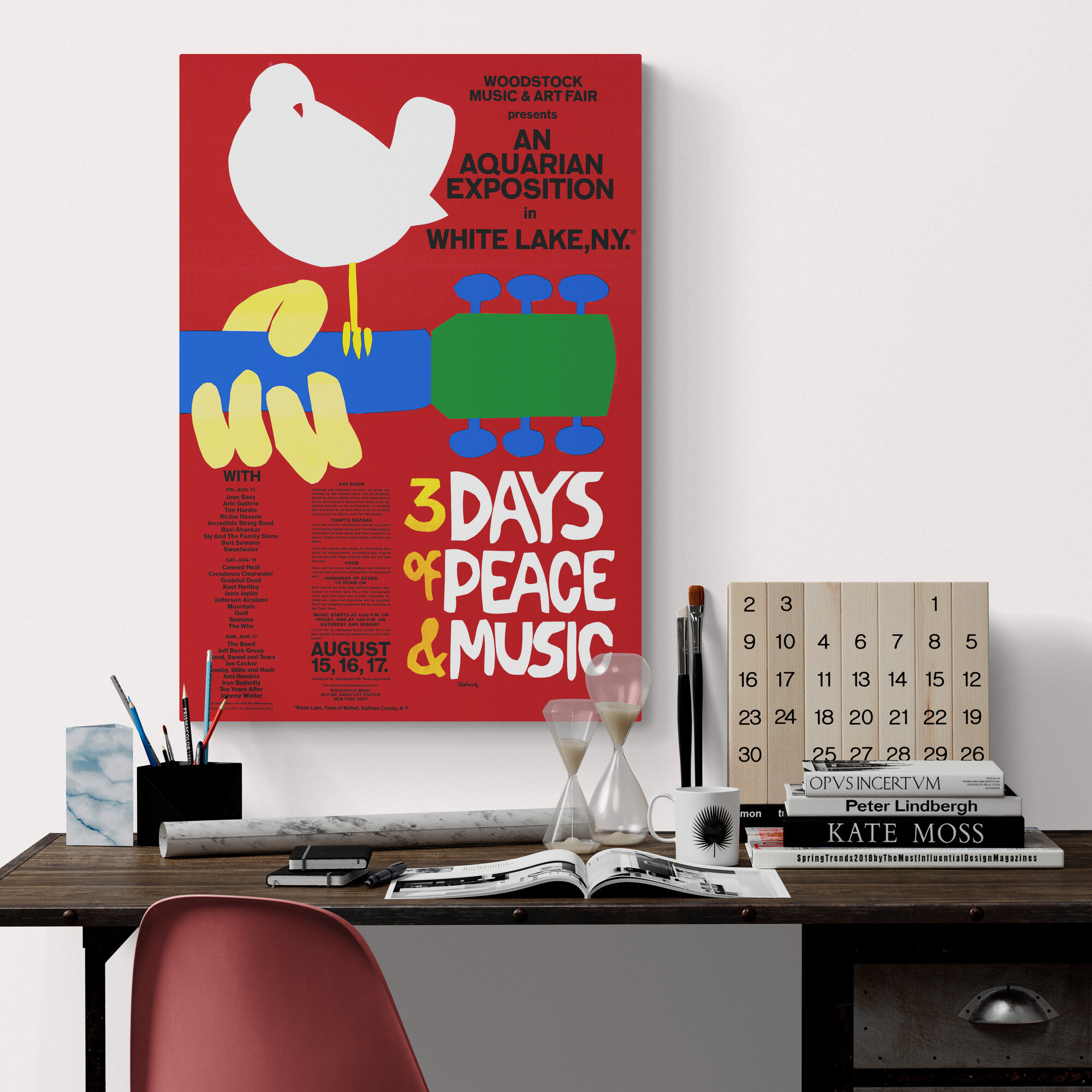 Woodstock Music Festival - Vintage Wall Art - Rolled Canvas
