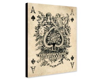 Vintage Ace of Spades Art Print – Canvas or Photo Paper