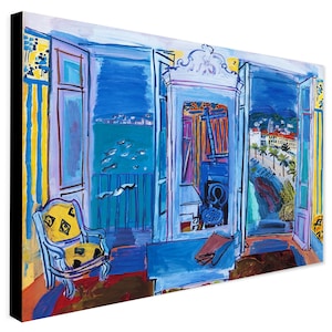 Window Opening on Nice Wall Art - by Raoul Dufy - Wrapped Framed Canvas - Rolled Canvas - Photo/Poster Print