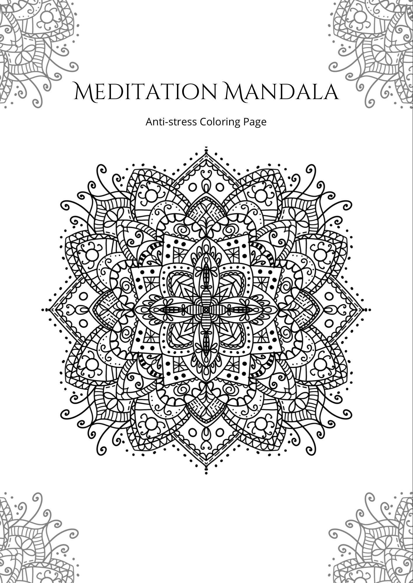 Mandala Coloring Page - Etsy