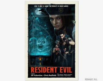 Resident Evil 1 Poster: Remastered Horror Game Art Print - Etsy