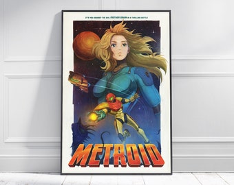 Metroid Game Poster: Retro Adventure Art Print