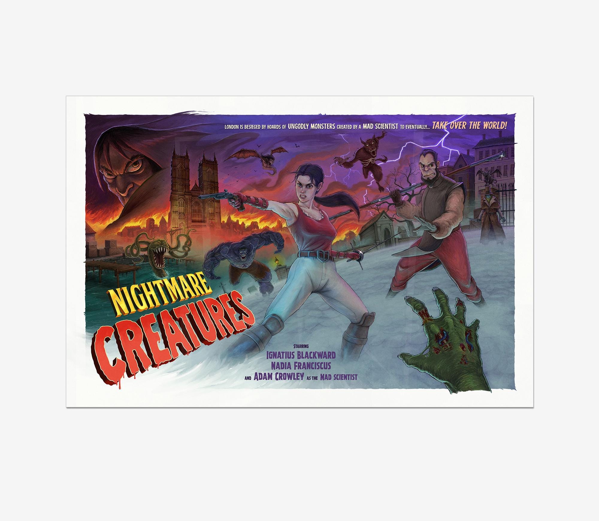 Nightmare Creatures Game Poster: Horror Art Print - Etsy