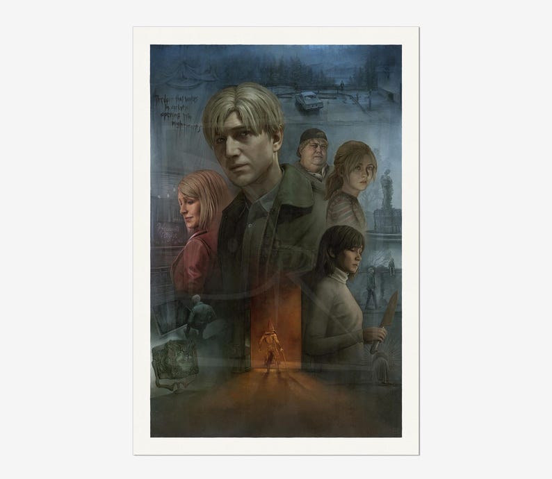 May include: A group of people stand in front of a building with a dark, ominous sky. The people are all wearing different clothes and have different expressions on their faces. The text "There's nothing in this world that can't be fixed with a little bit of magic" is written on the wall behind them.