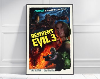 RESIDENT EVIL 3 REMAKE Game Poster | Game Art | Horror Game | Print | Room Decor | Wall Art