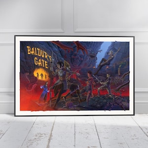 BALDUR&#39;S GATE 3 Game Poster | Game Art | Horror Game | Print | Room Decor | Wall Art
