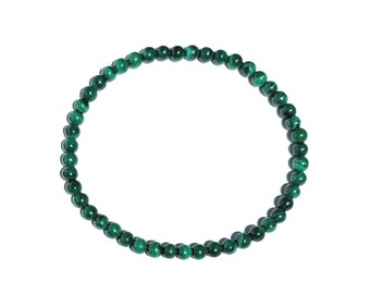 Malachit Armband - Edelstein Perlenarmband | 4 mm | Klassischer Edelstein Schmuck