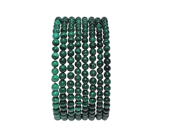 Edelstein Armband - Malachit Kugelarmband | 4 mm | Natursteinarmband für Damen und Herren