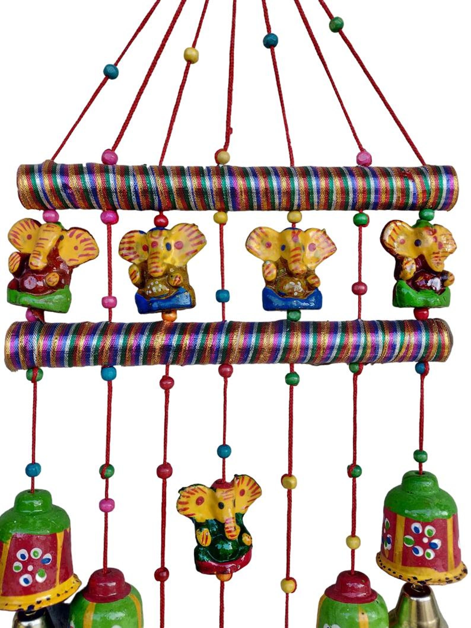 Rajasthani Strings Hanging Decorations Ganesha & Bells Door Hanging ...