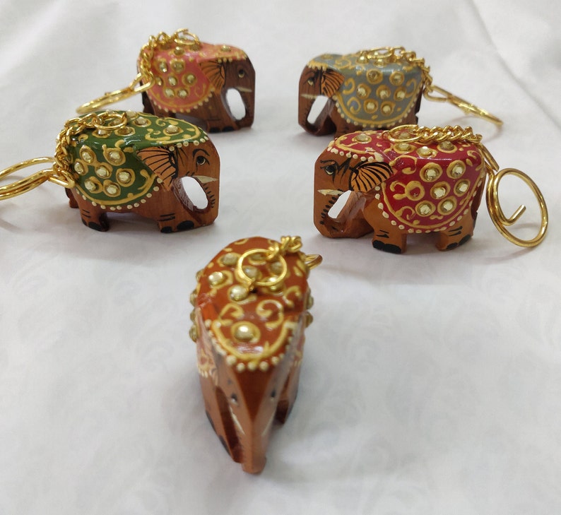 3D Handmade Wooden Elephant, Indian Handicrafts, Wooden Painted