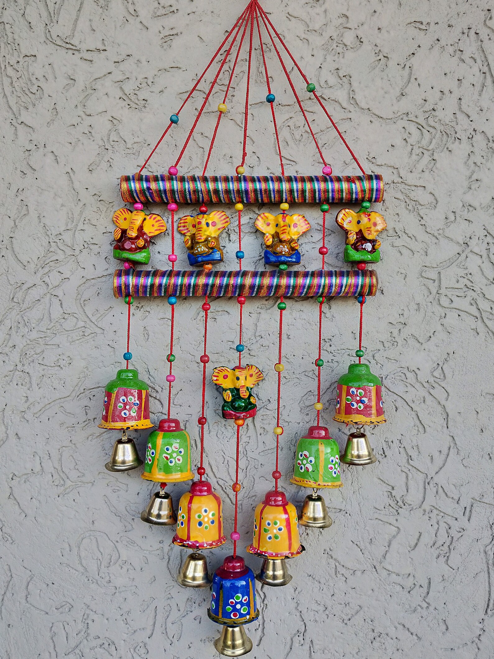 Rajasthani Strings Hanging Decorations Ganesha & Bells Door Hanging ...