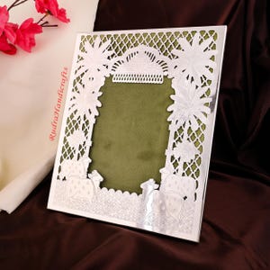 Silver Plated Photo Frame | For Table, Gift Decorative Showpiece | Indian Handmade Decor Frame | Wedding Decoration | Carved Picture Frame